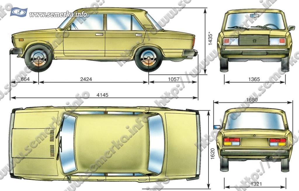 Габариты и размеры ВАЗ 2107