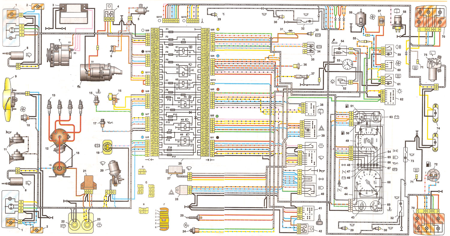 схема электрооборудования ваз-21047