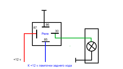Схема подключения дополнительного освещения заднего хода ВАЗ